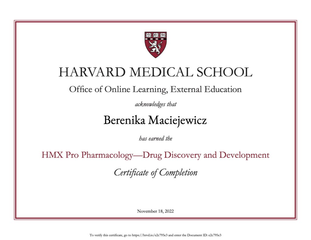 Berenika Maciejewicz Harvard Pro Drug Discovery