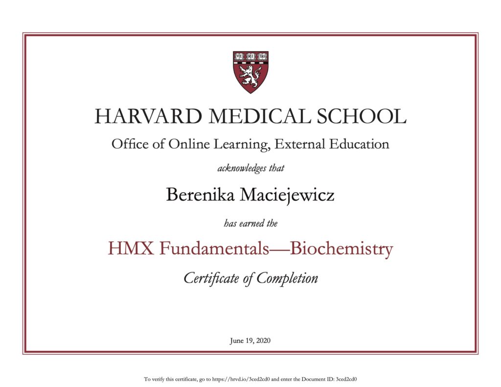 Berenika Maciejewicz Harvard University Biochemistry