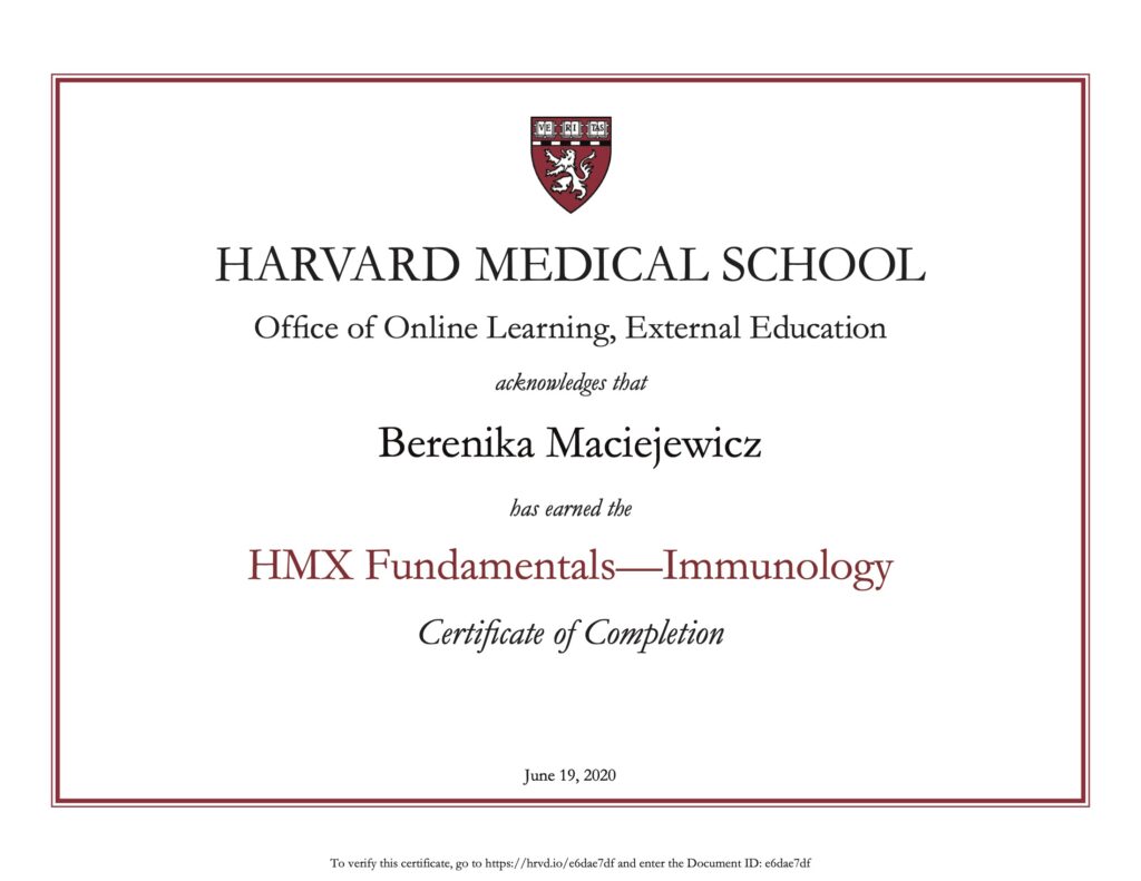 Berenika Maciejewicz Harvard University Immunology