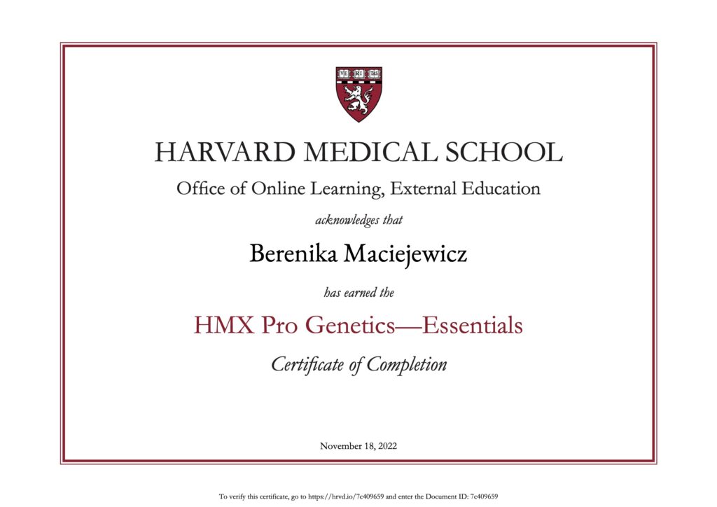 Berenika Maciejewicz Harvard University Pro Genetics