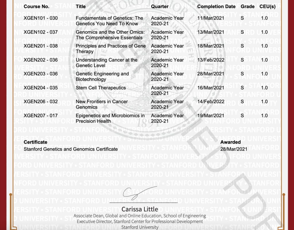 Berenika Maciejewicz Triple Dr Stanford University Genetic Engineering Medicine