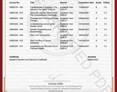 Berenika Maciejewicz Triple Dr Stanford University Genetic Engineering Medicine