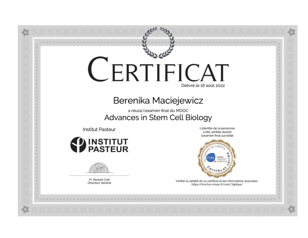 Dr3 Berenika Maciejewicz Paris Pasteur Institute Advances in Stem Cells Therapeutics